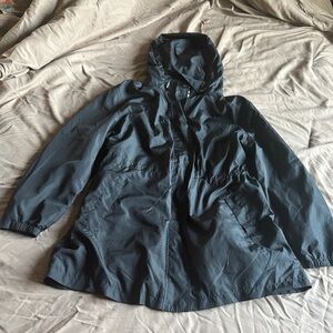 Women's water resistant Black Hooded rain Jacket